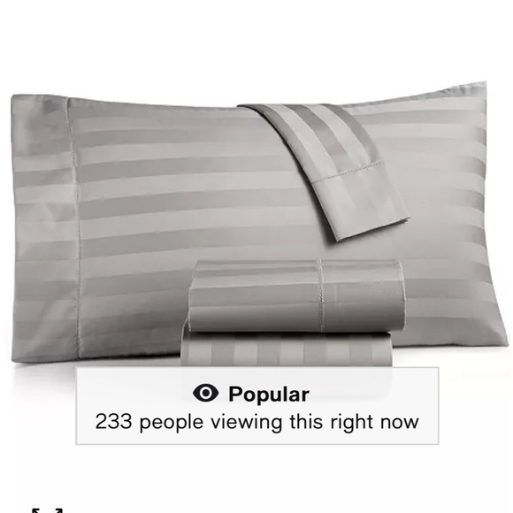 Charter Club Damask 1.5 Stripe 550 Thread Count 100% Cotton 4-Pc. Sheet Set,King - Picture 2 of 7